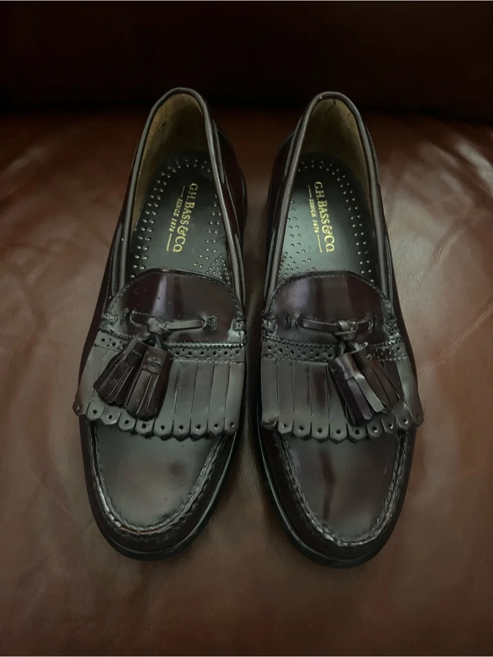 G.H. Bass & Co. Burgundy Tassel Loafers